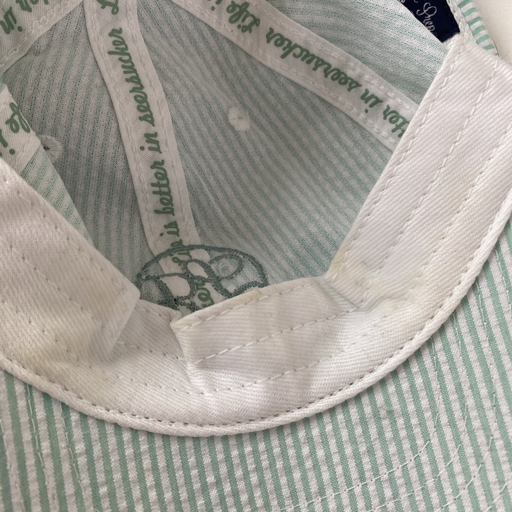Lauren James Bow Hat Womens One Size Preppy Southern Seersucker Cap tie back LJ - Picture 11 of 11